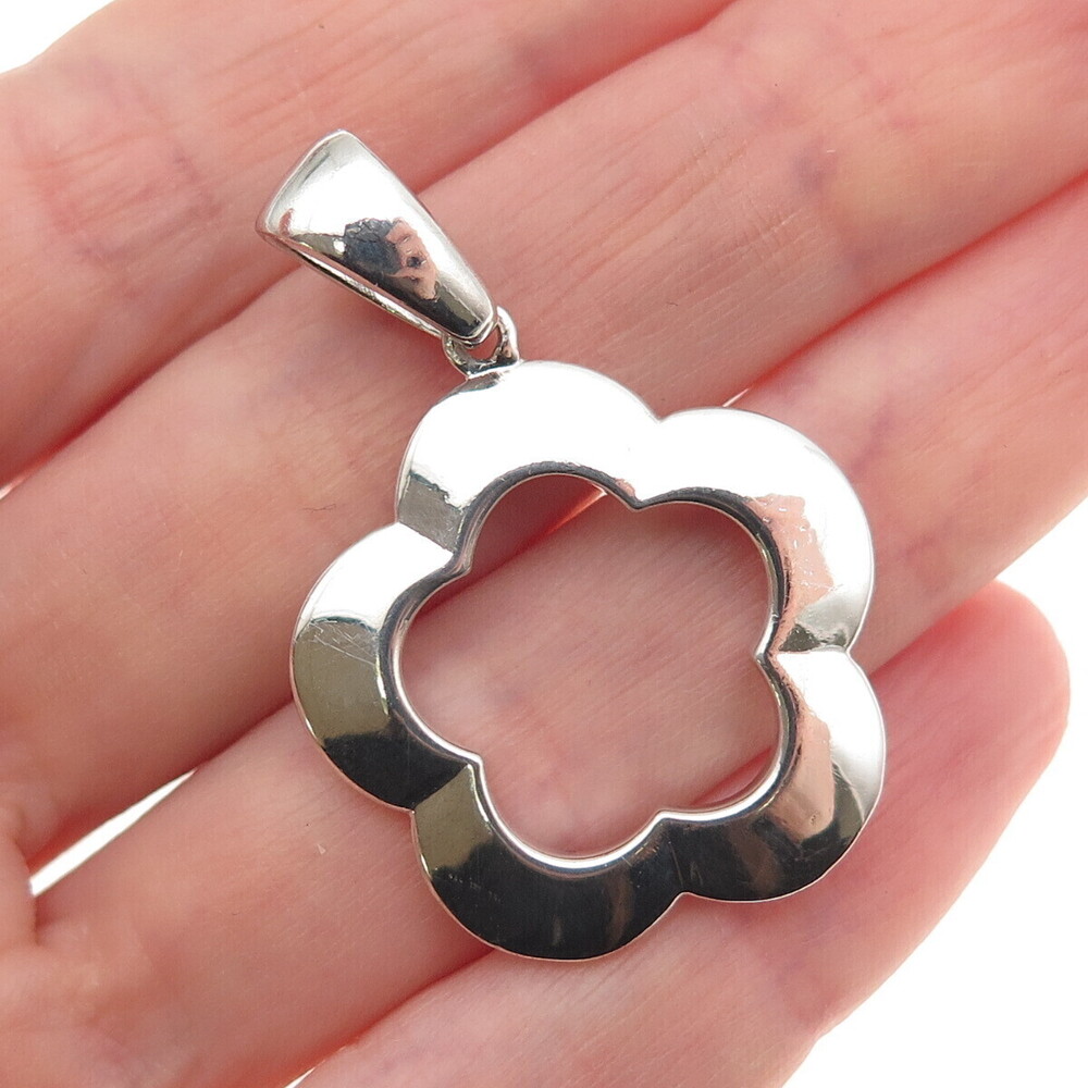 925 Sterling Silver Vintage Flower Charm Pendant